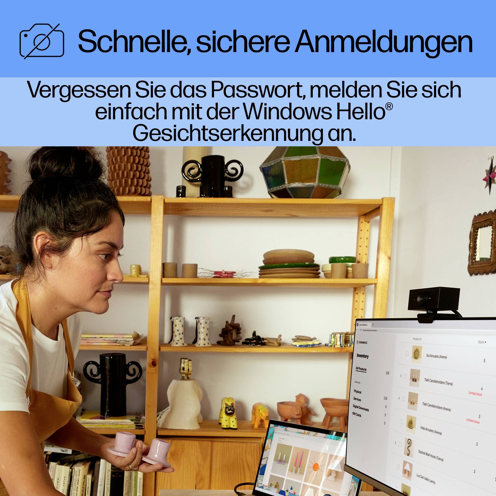 HP 620 Full HD-Webcam 1920 x 1080 Pixel Mikrofon, Klemm-Halterung, Integrierte Abdeckblende