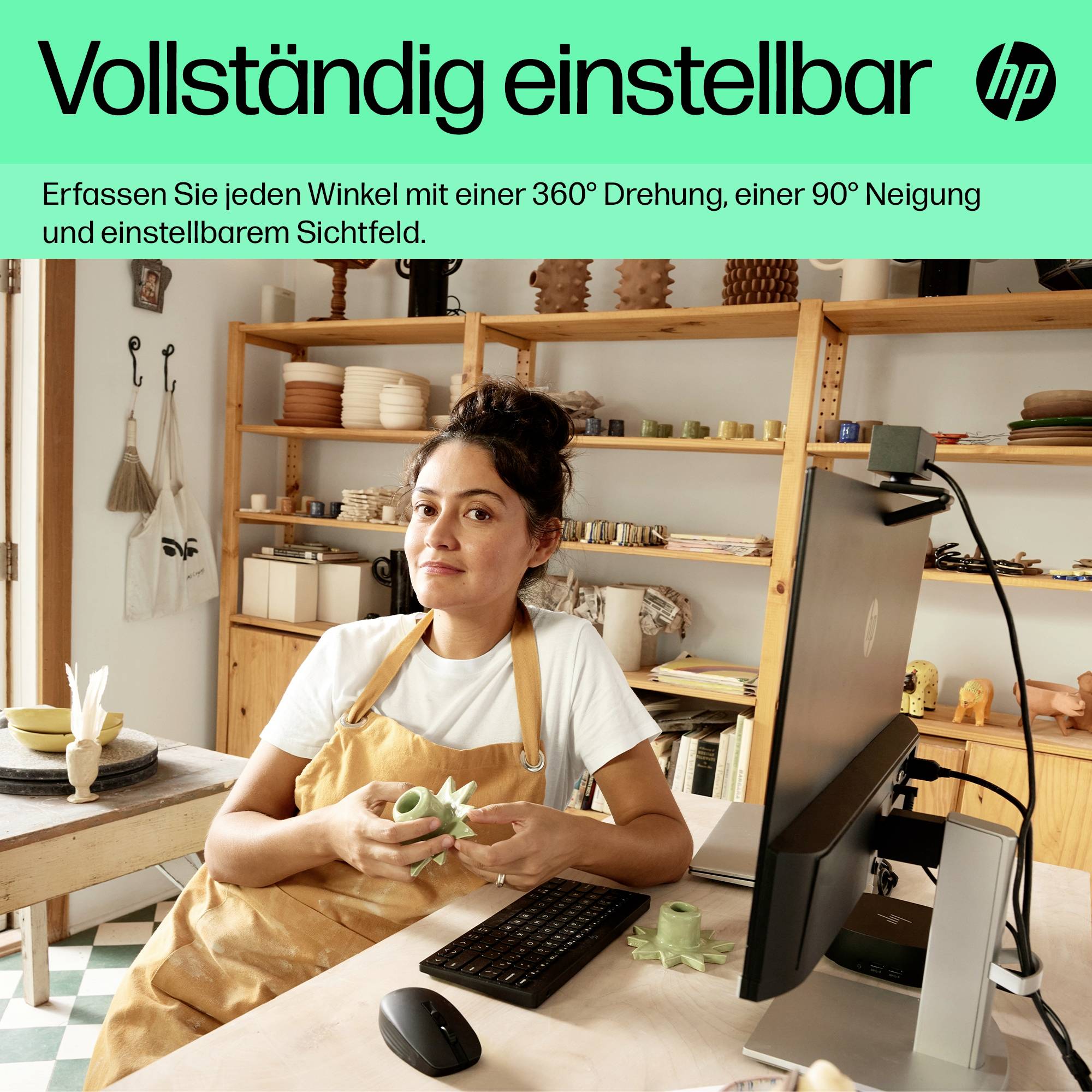 HP 620 Full HD-Webcam 1920 x 1080 Pixel Mikrofon, Klemm-Halterung, Integrierte Abdeckblende