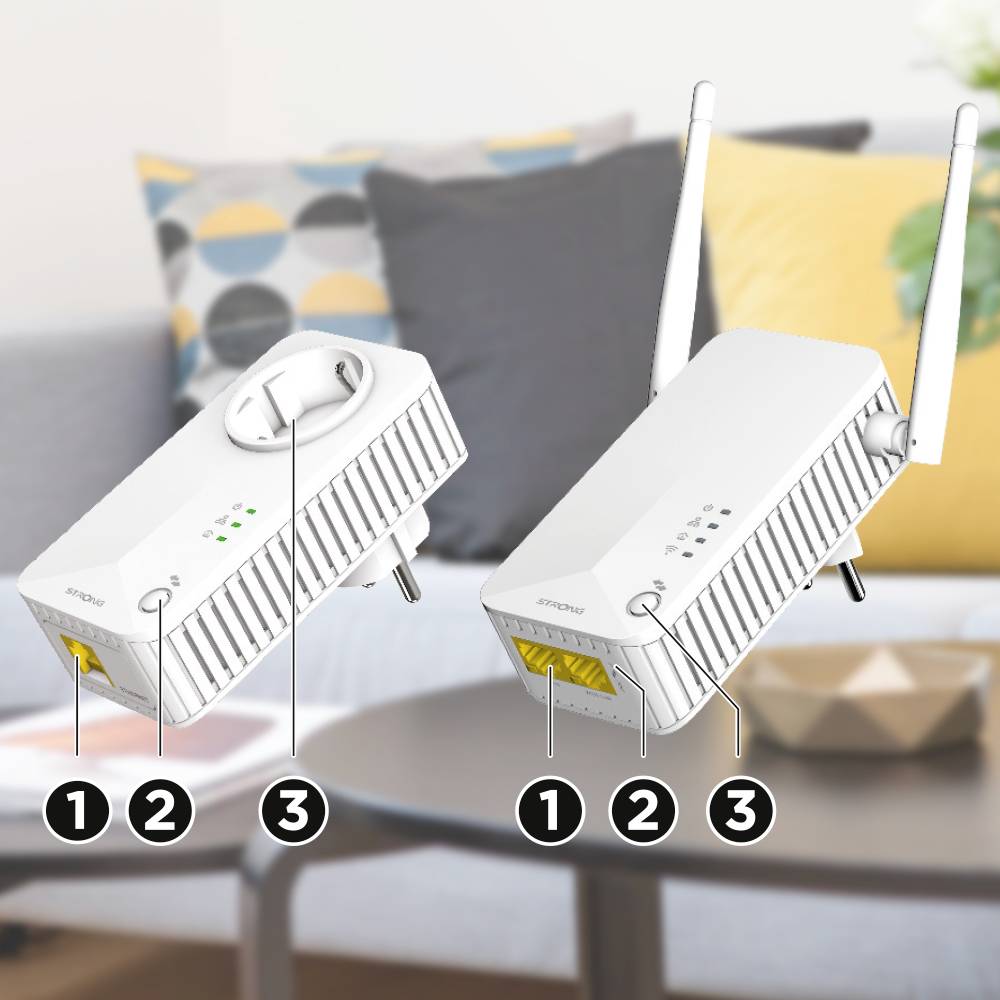 Strong WIFI/Powerline Adapter KIT POWERLWF600DUOE