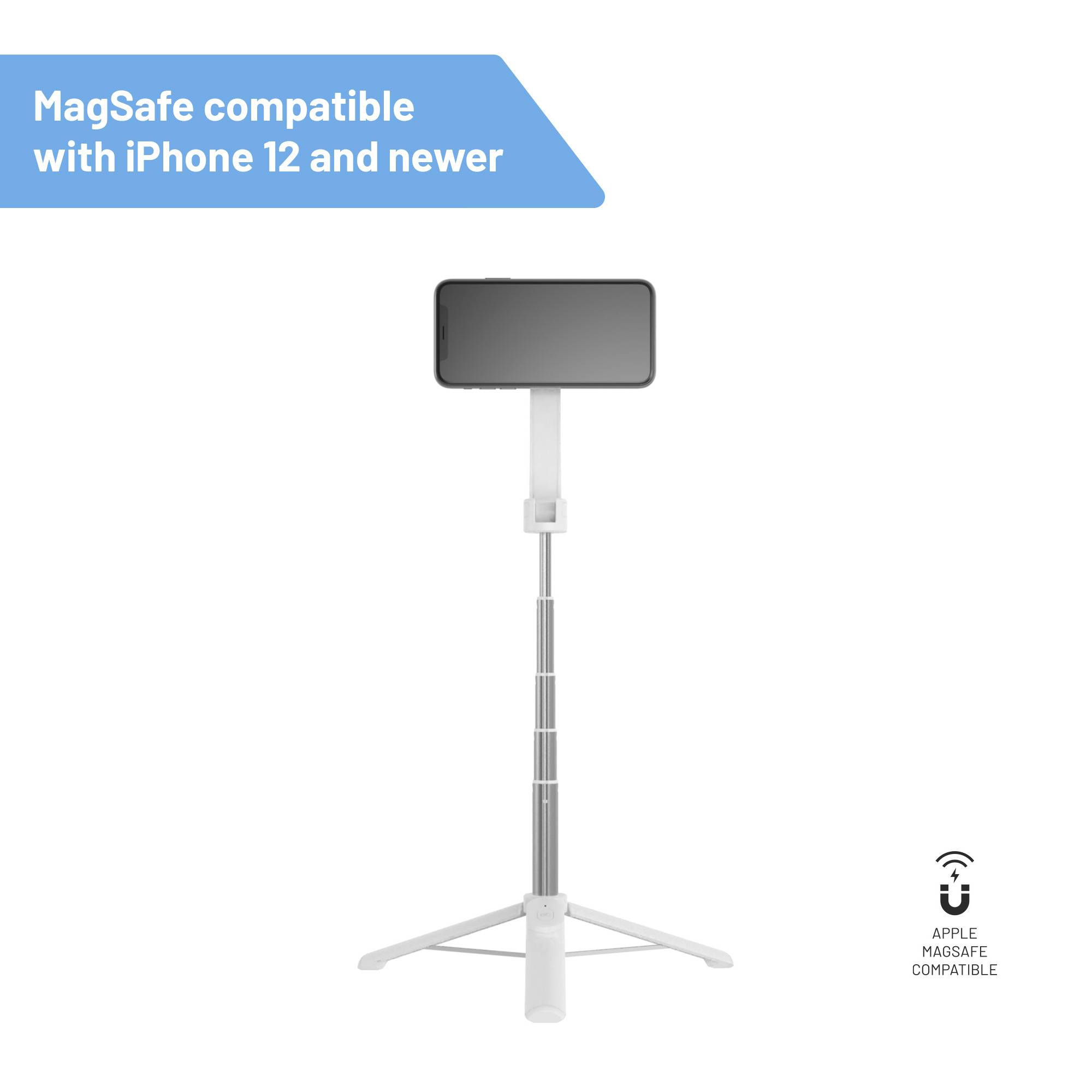 FIXED FIXSN-M-WH Selfie Stick Weiß Bluetooth, Integriertes Stativ