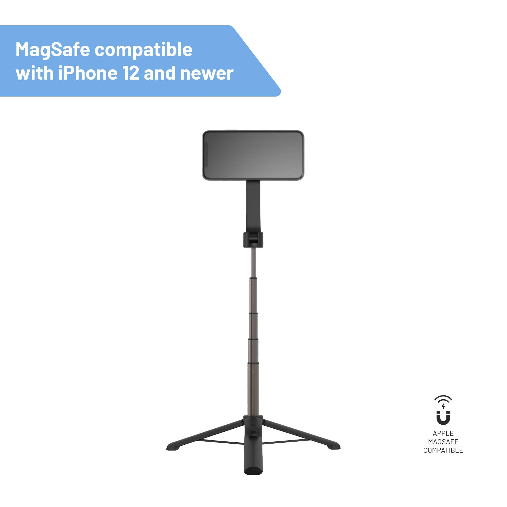 FIXED FIXSN-M-BK Selfie Stick Schwarz Bluetooth, Integriertes Stativ