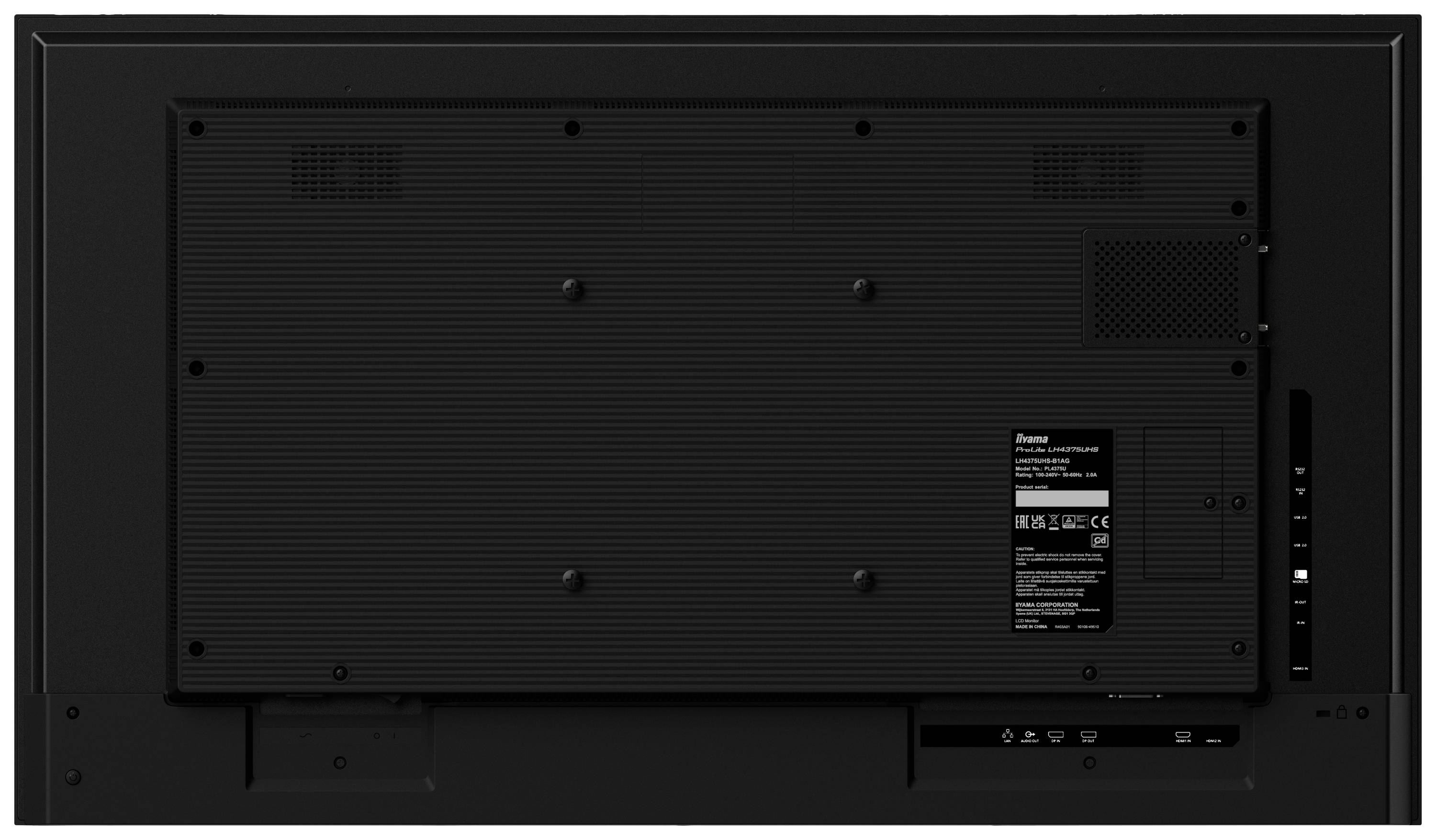 Iiyama ProLite LH4375UHS-B1AG Digital Signage Display EEK: G (A - G) 108 cm 42.5 Zoll 3840 x 2160 Pixel 24/7