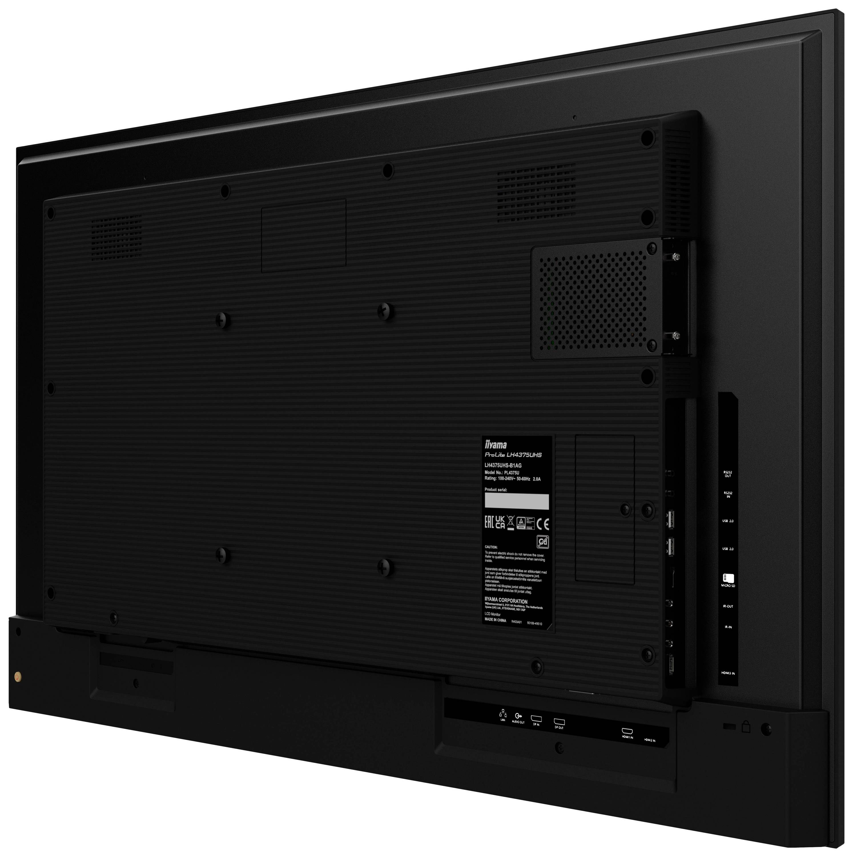 Iiyama ProLite LH4375UHS-B1AG Digital Signage Display EEK: G (A - G) 108 cm 42.5 Zoll 3840 x 2160 Pixel 24/7