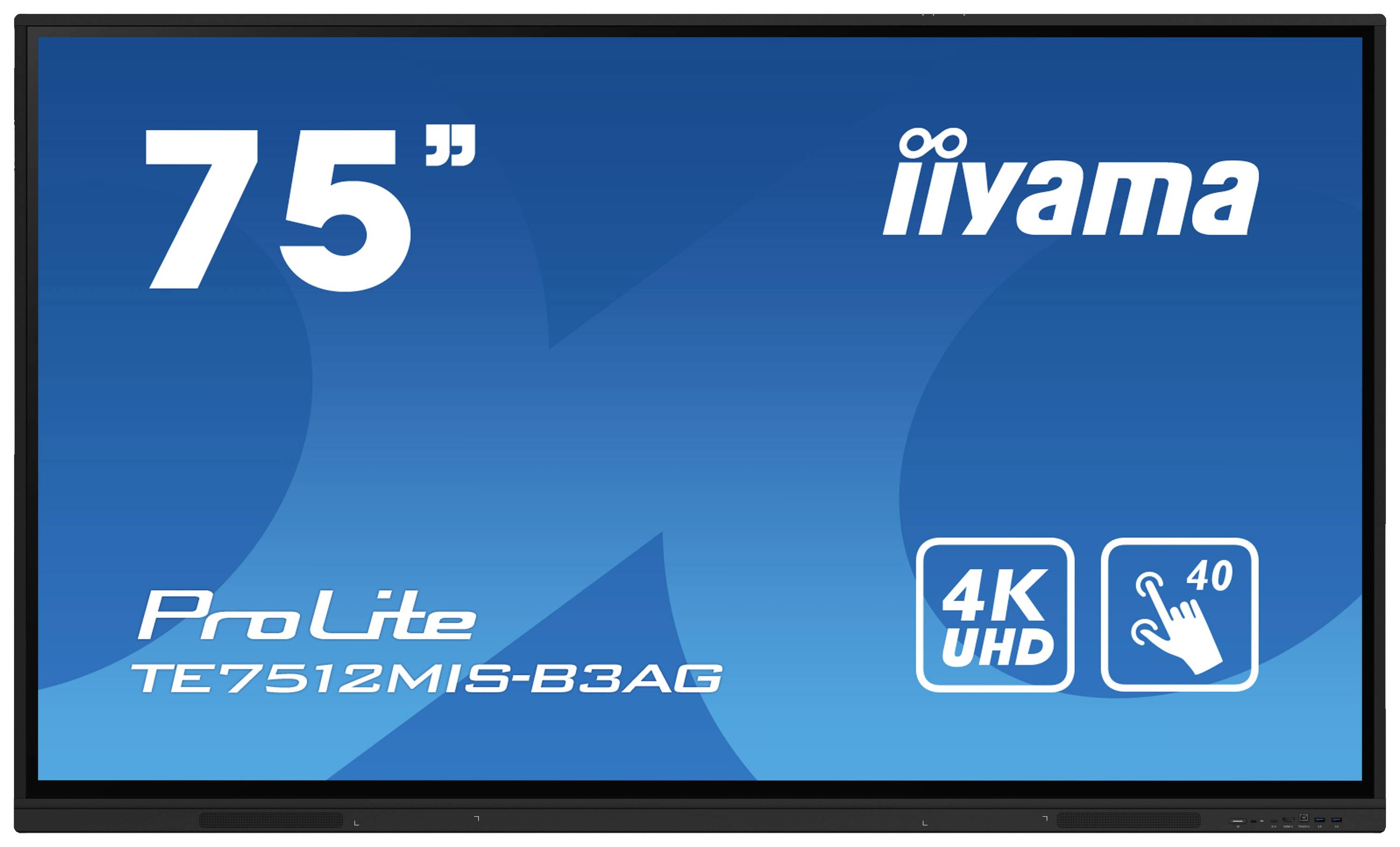 'Iiyama ProLite TE7512MIS-B3AG' Monitor, 75 Zoll, 4K UHD, Touchfunktion.