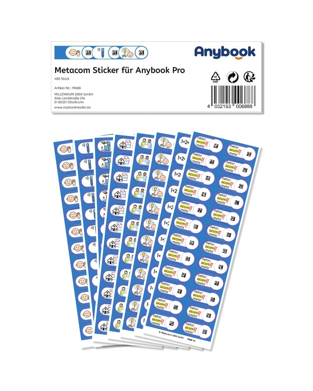 Anybook Sticker-Set Stickerset Metacom für Pro 480St.