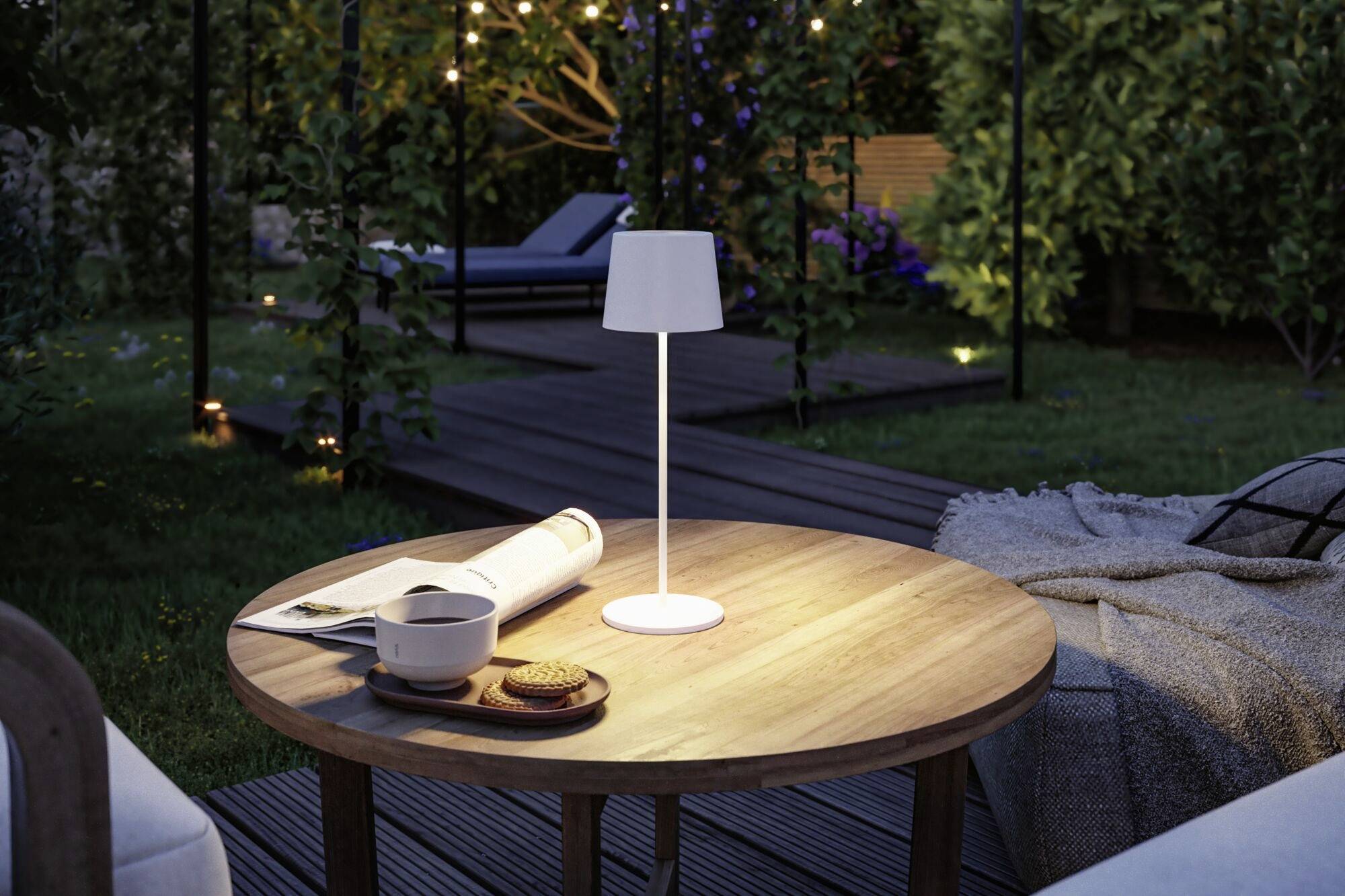 Paulmann 76997 Gilo LED-Außentischlampe 2.8W Warmweiß Weiß (matt)