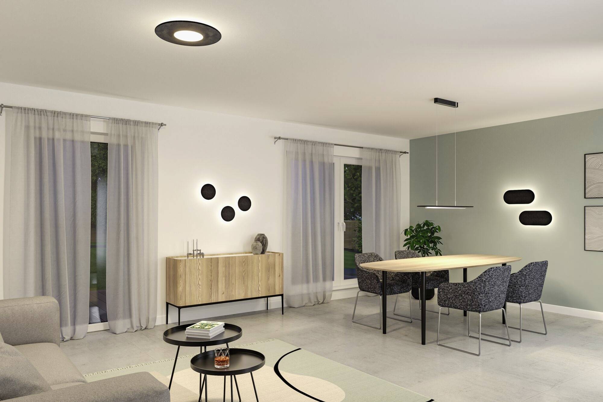 Paulmann 79990 Tulga LED-Deckenleuchte LED 32.5W Anthrazit