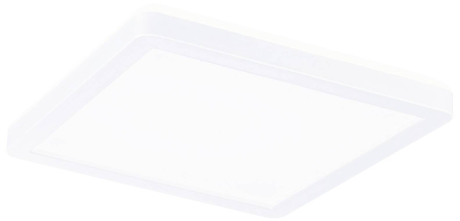 Quadratische LED-Deckenleuchte mit weißem Rahmen, geeignet für moderne Innenräume.