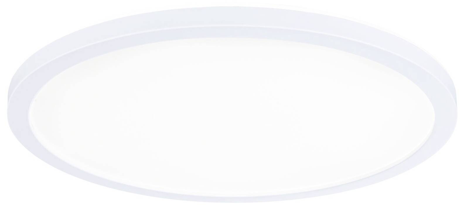 Weiße, runde Deckenleuchte mit schlichtem Design, geeignet für gleichmäßige Raumbeleuchtung.