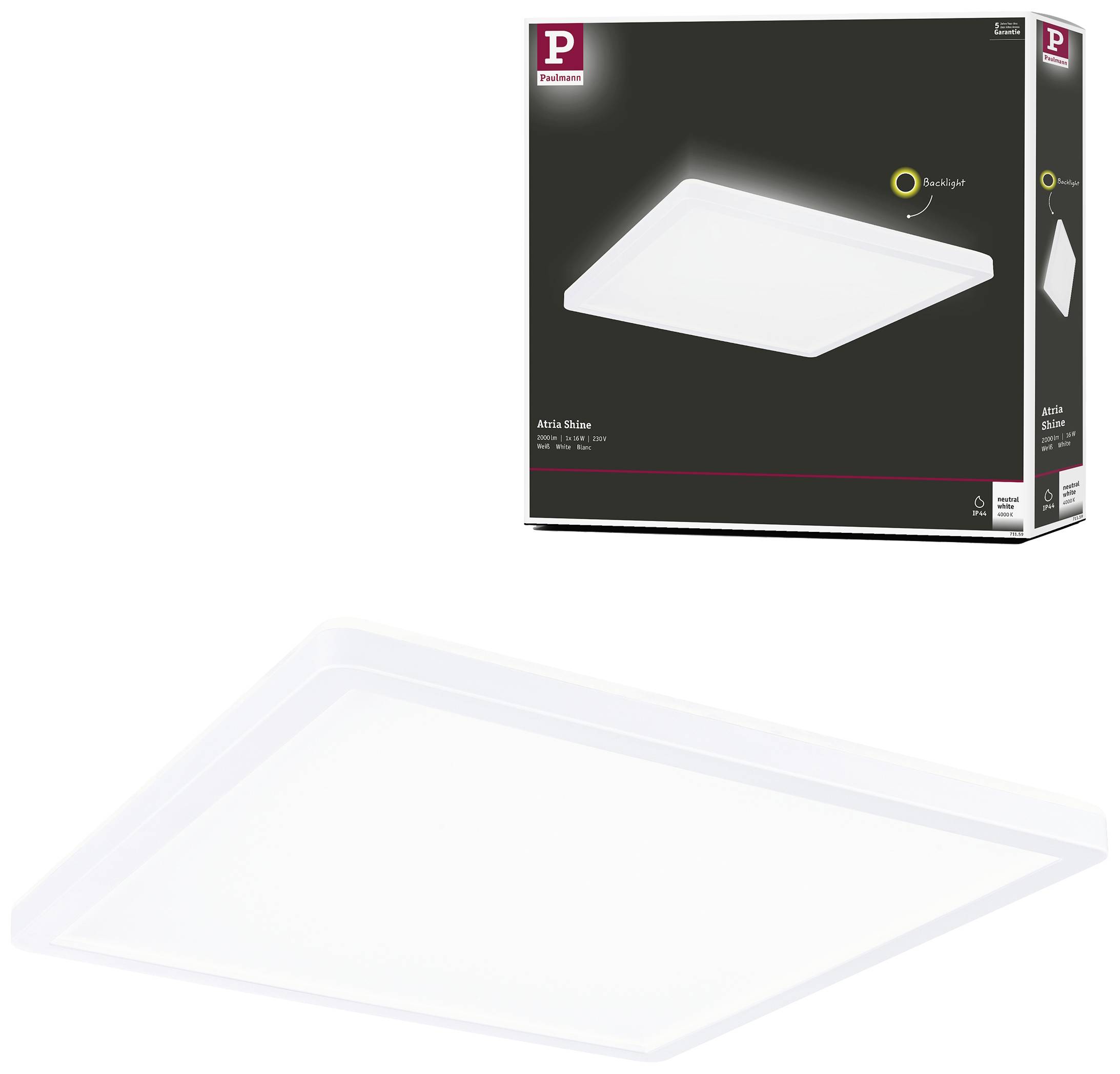Paulmann Atria Shine LED-Feuchtraumleuchte LED 16W Neutralweiß Weiß