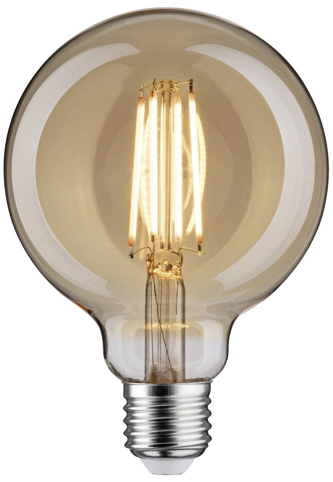 Glühbirne mit sichtbarem Glühdraht, warmes Licht, E27-Fassung. Ideal für dekorative Beleuchtung oder vintage Wohnambiente.