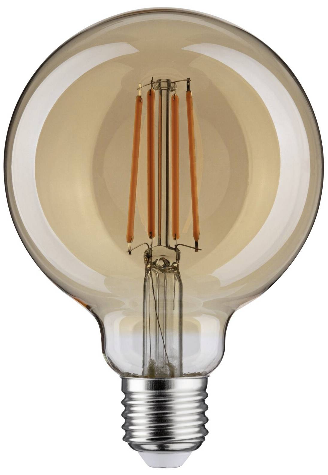 Eine klare Glühbirne mit sichtbarem Glühfaden, stilvoll für eine vintage oder dekorative Beleuchtung.