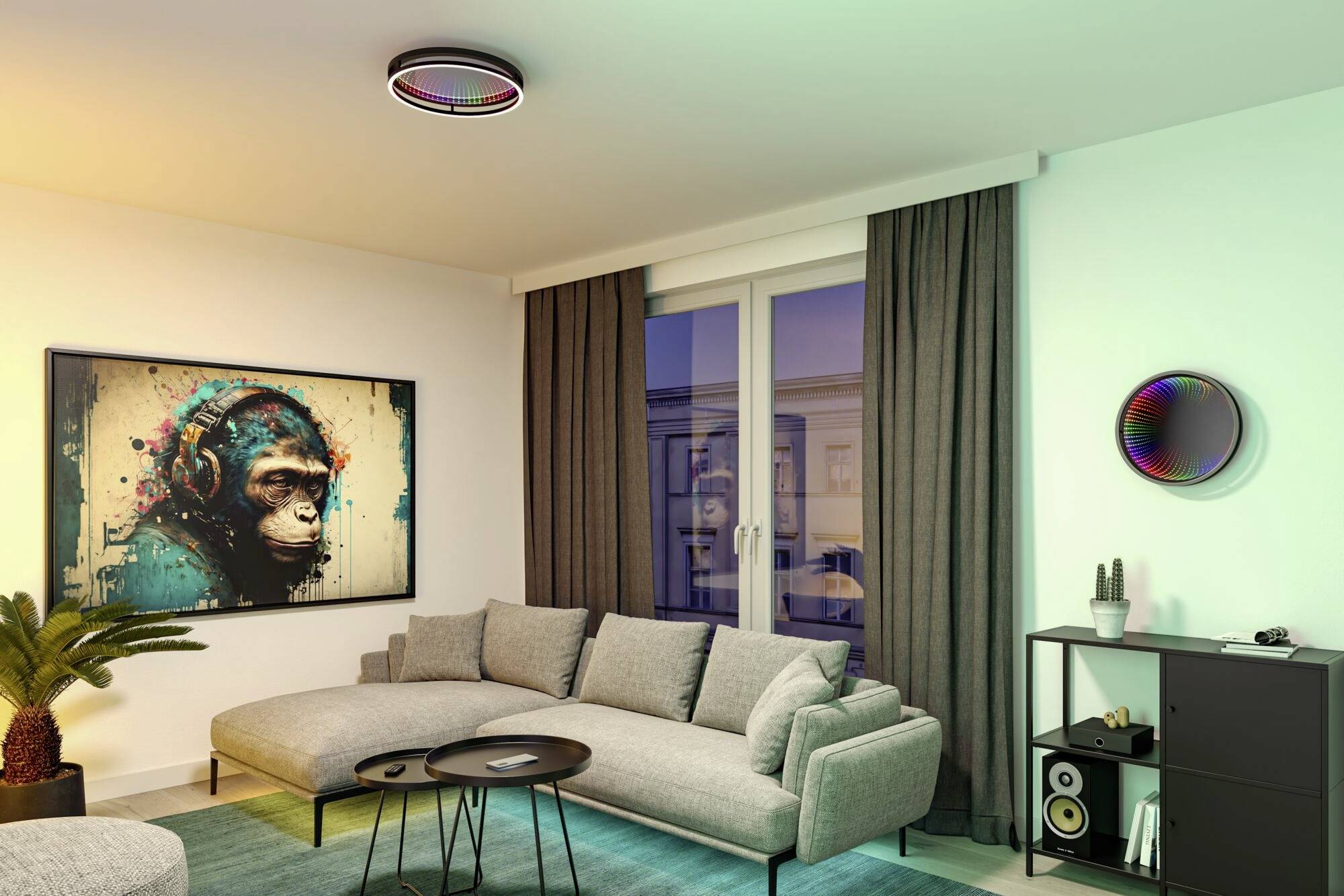 Paulmann 71056 Spaceglow LED-Deckenleuchte LED 34.5W Schwarz (matt)