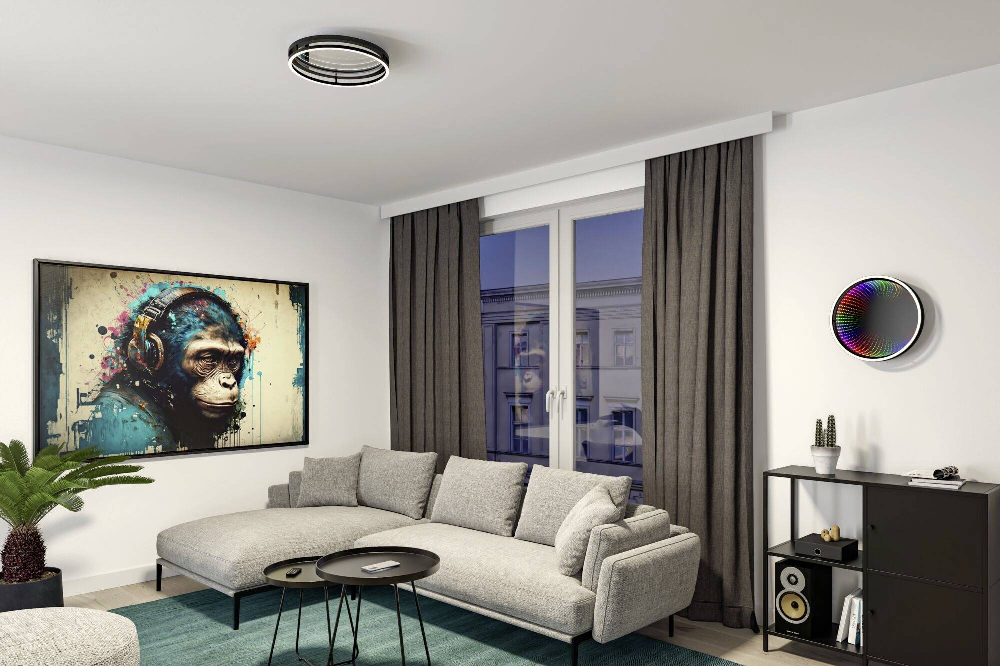 Paulmann 71056 Spaceglow LED-Deckenleuchte LED 34.5W Schwarz (matt)