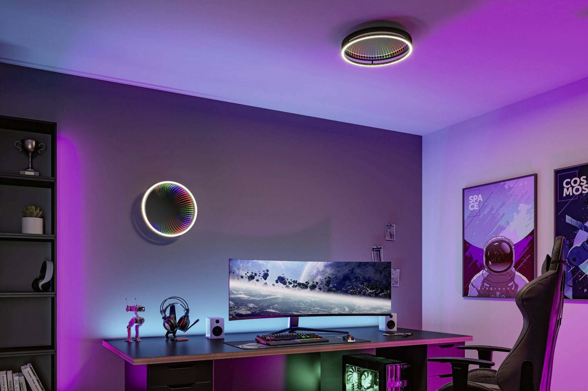 Paulmann 71056 Spaceglow LED-Deckenleuchte LED 34.5W Schwarz (matt)