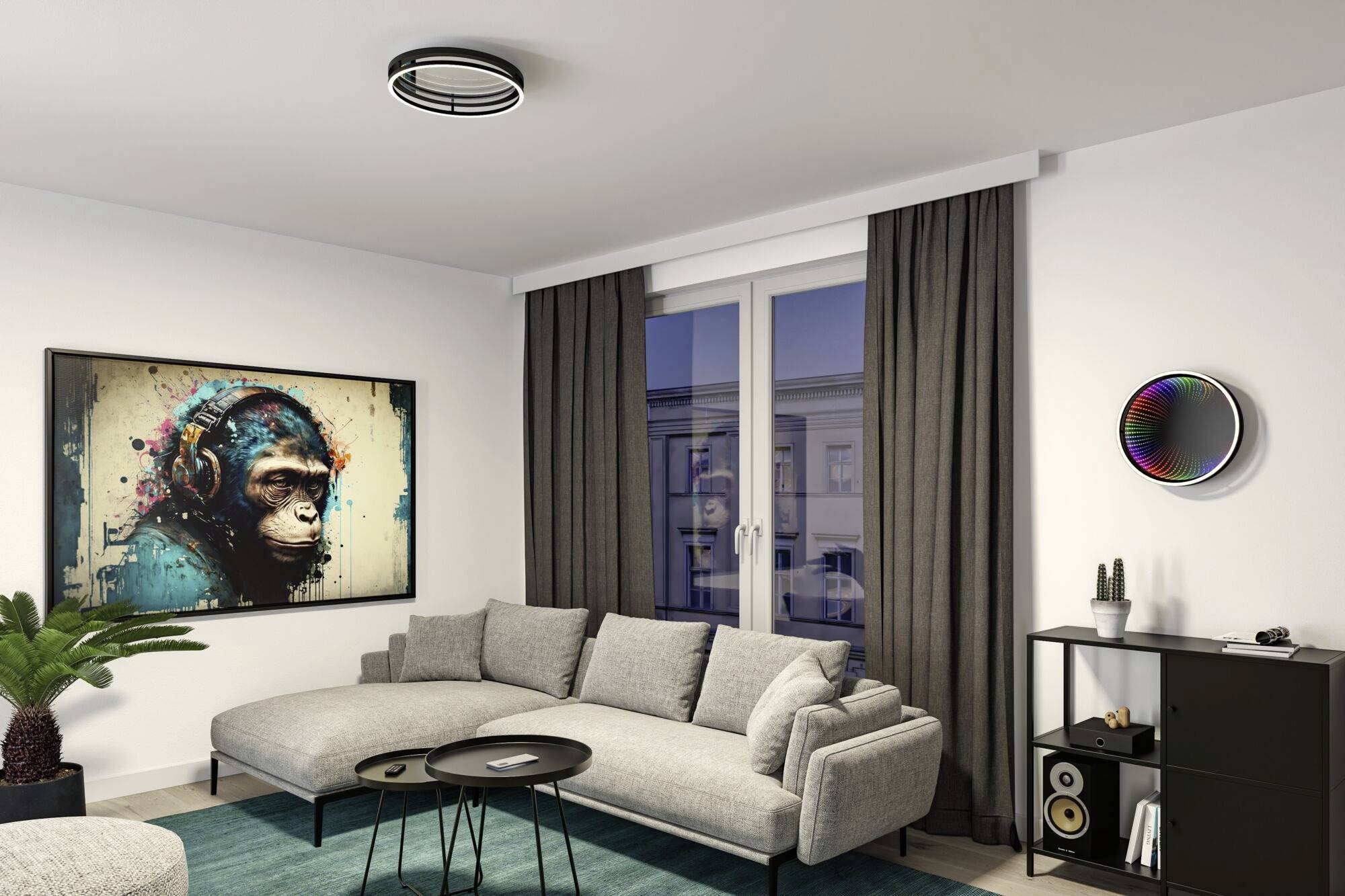 Paulmann 71056 Spaceglow LED-Deckenleuchte LED 34.5W Schwarz (matt)