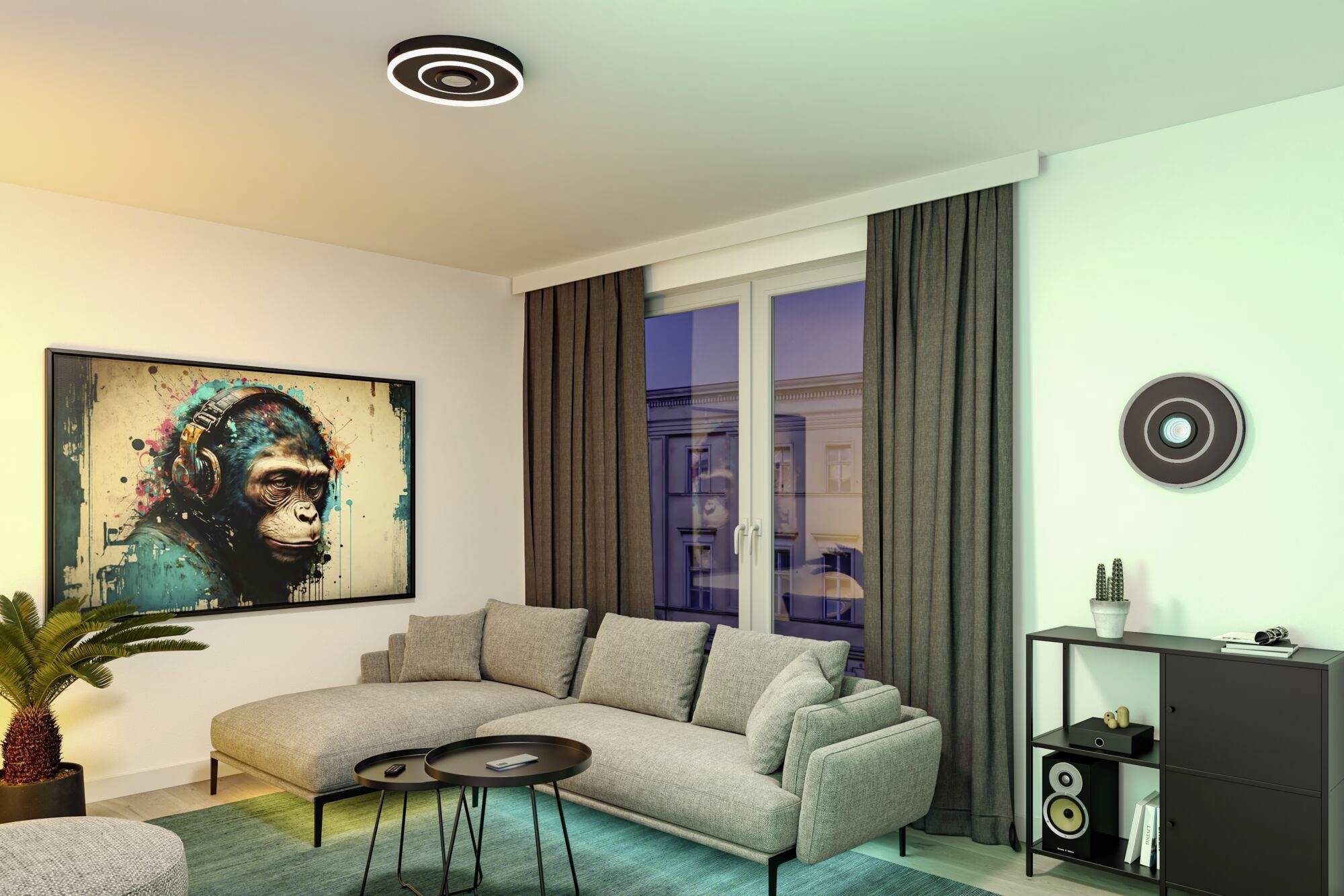 Paulmann 71039 Spaceglow LED-Deckenleuchte LED 22W Schwarz (matt)