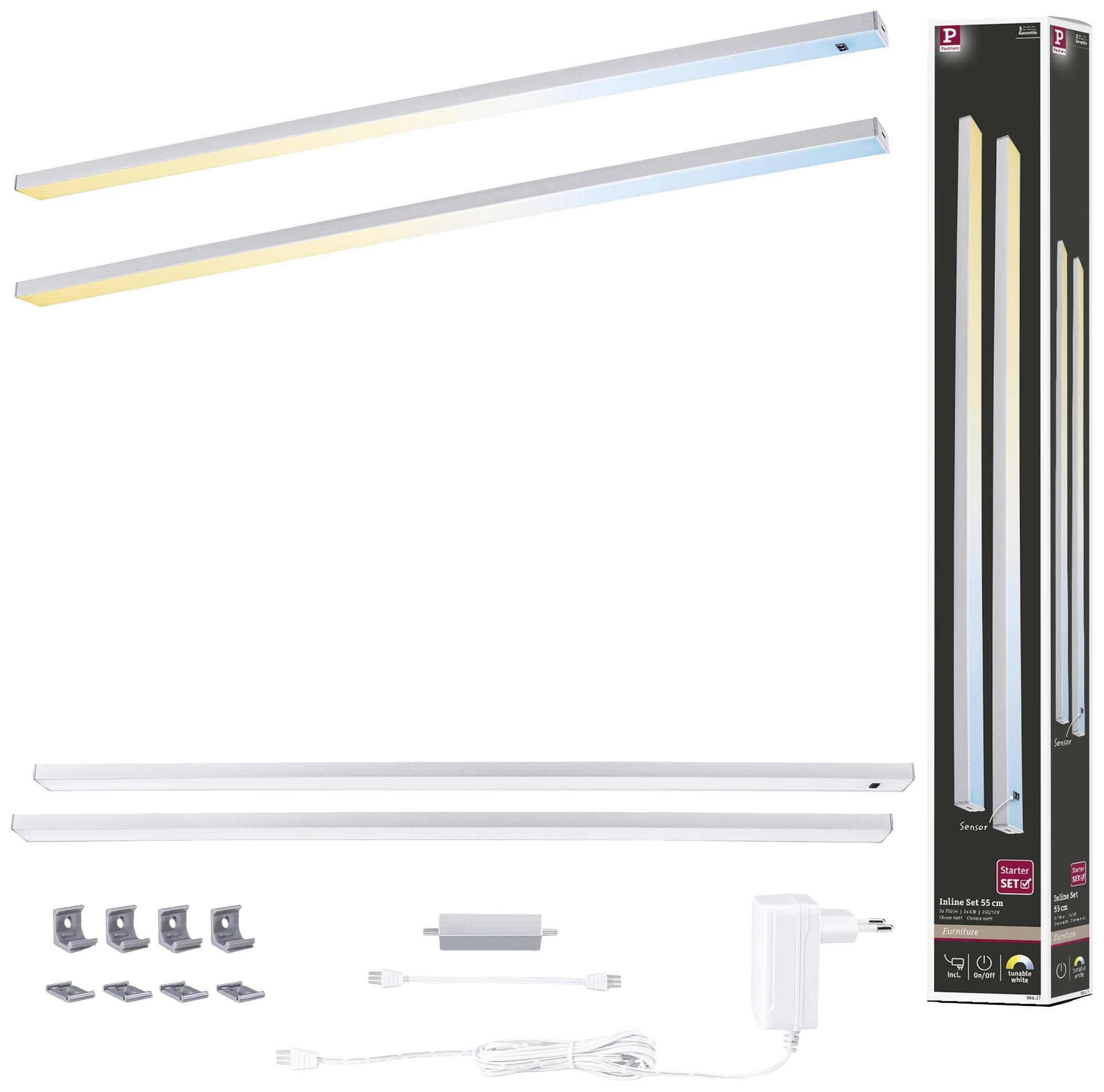 Paulmann Inline LED-Unterbauleuchte-Basisset 6W Warmweiß Chrom (matt)