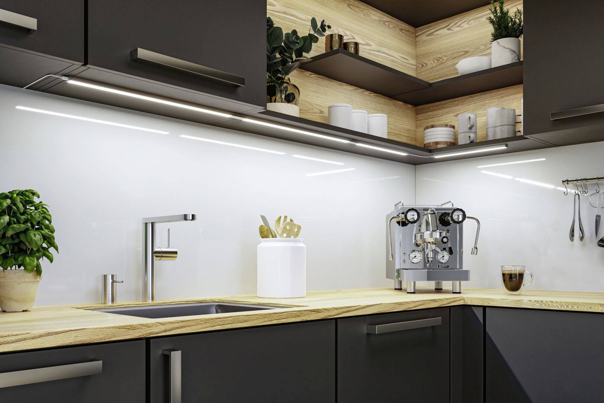 Paulmann Inline LED-Unterbauleuchte-Basisset 4W Warmweiß Chrom (matt)