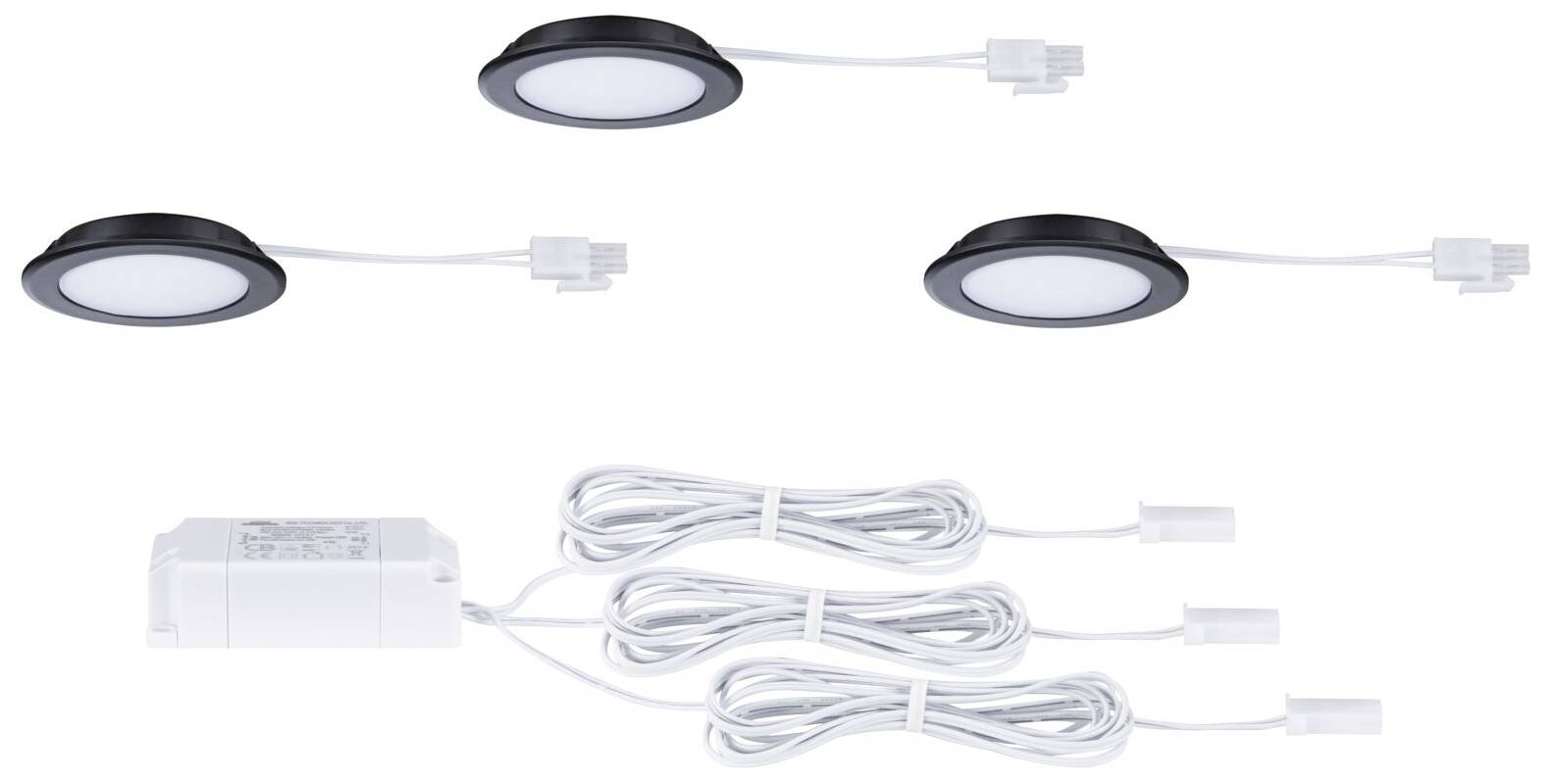 Paulmann LED-Schrankleuchte LED 2.5W Warmweiß Schwarz (matt)