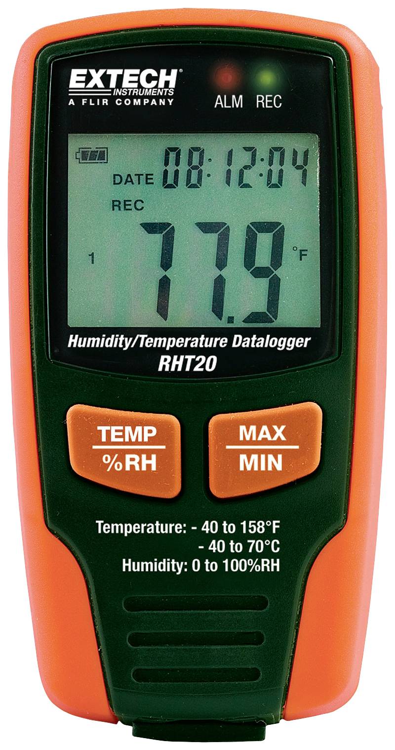 Extech RHT20 Luftfeuchtigkeits- und Temperaturdatenlogger 0% rF 100% rF Datenloggerfunktion