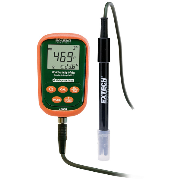 Extech EC600 pH-Messgerät pH-Wert, Leitfähigkeit, Temperatur, Widerstand, mV, TDS, Salzgehalt