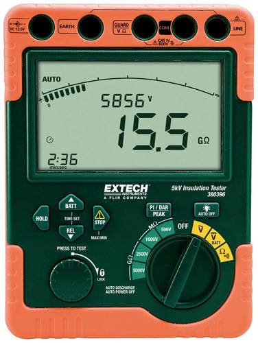Extech 380396 Isolationsmessgerät 500 V, 1000 V, 2500 V, 5000 V 60 GΩ