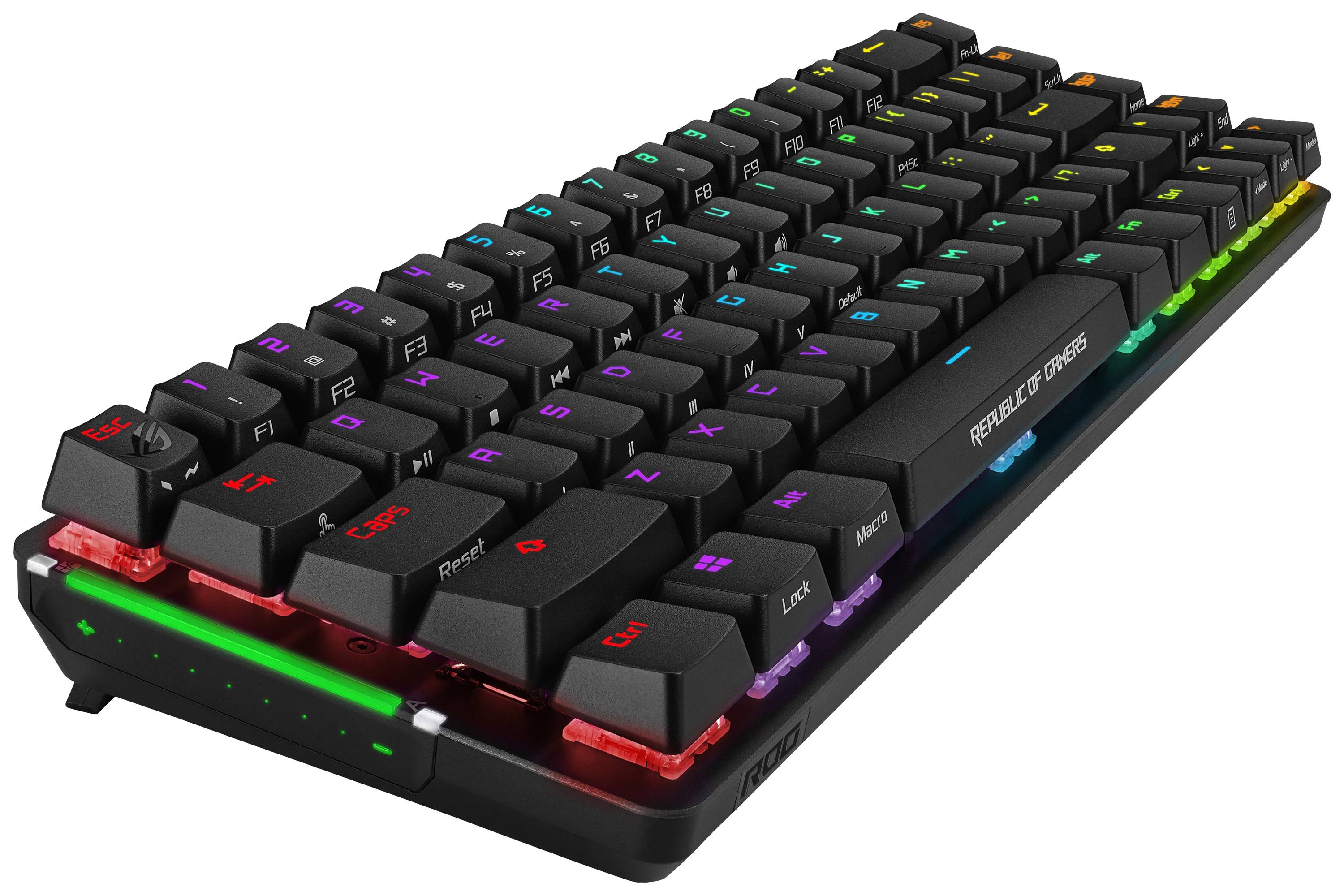 Asus ROG Falchion Funk, USB Gaming-Maus Deutsch, QWERTZ Schwarz Beleuchtet