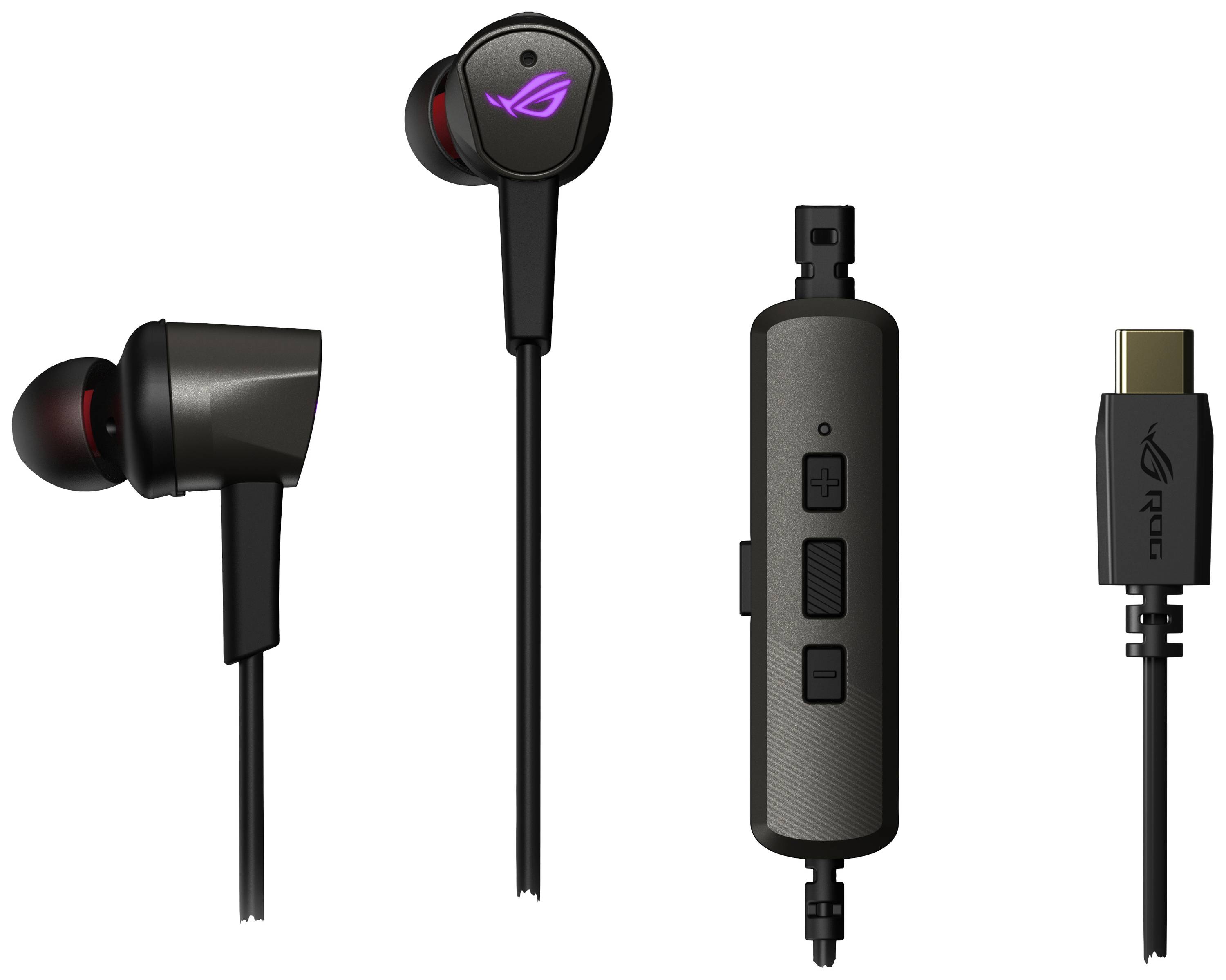 Asus CETRA II In Ear Kopfhörer kabelgebunden Stereo Schwarz Noise Cancelling Lautstärkeregelung Gaming