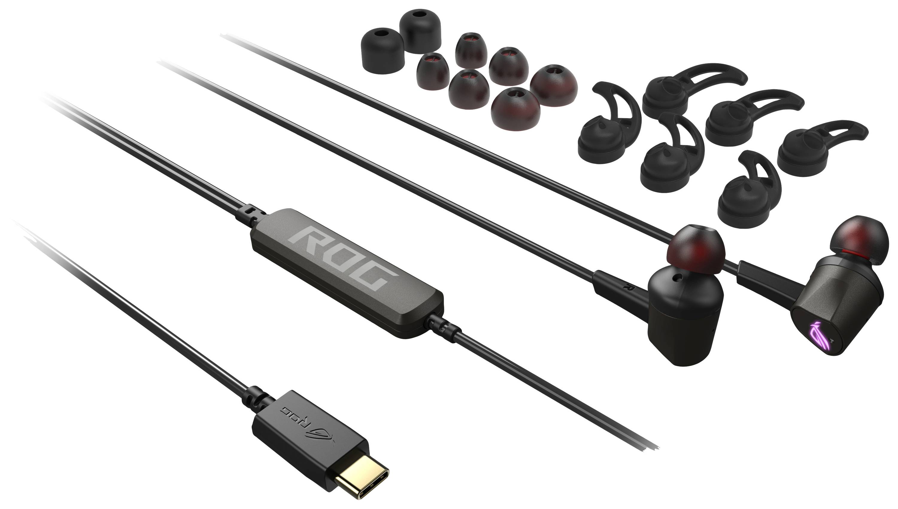 Asus CETRA II In Ear Kopfhörer kabelgebunden Stereo Schwarz Noise Cancelling Lautstärkeregelung Gaming
