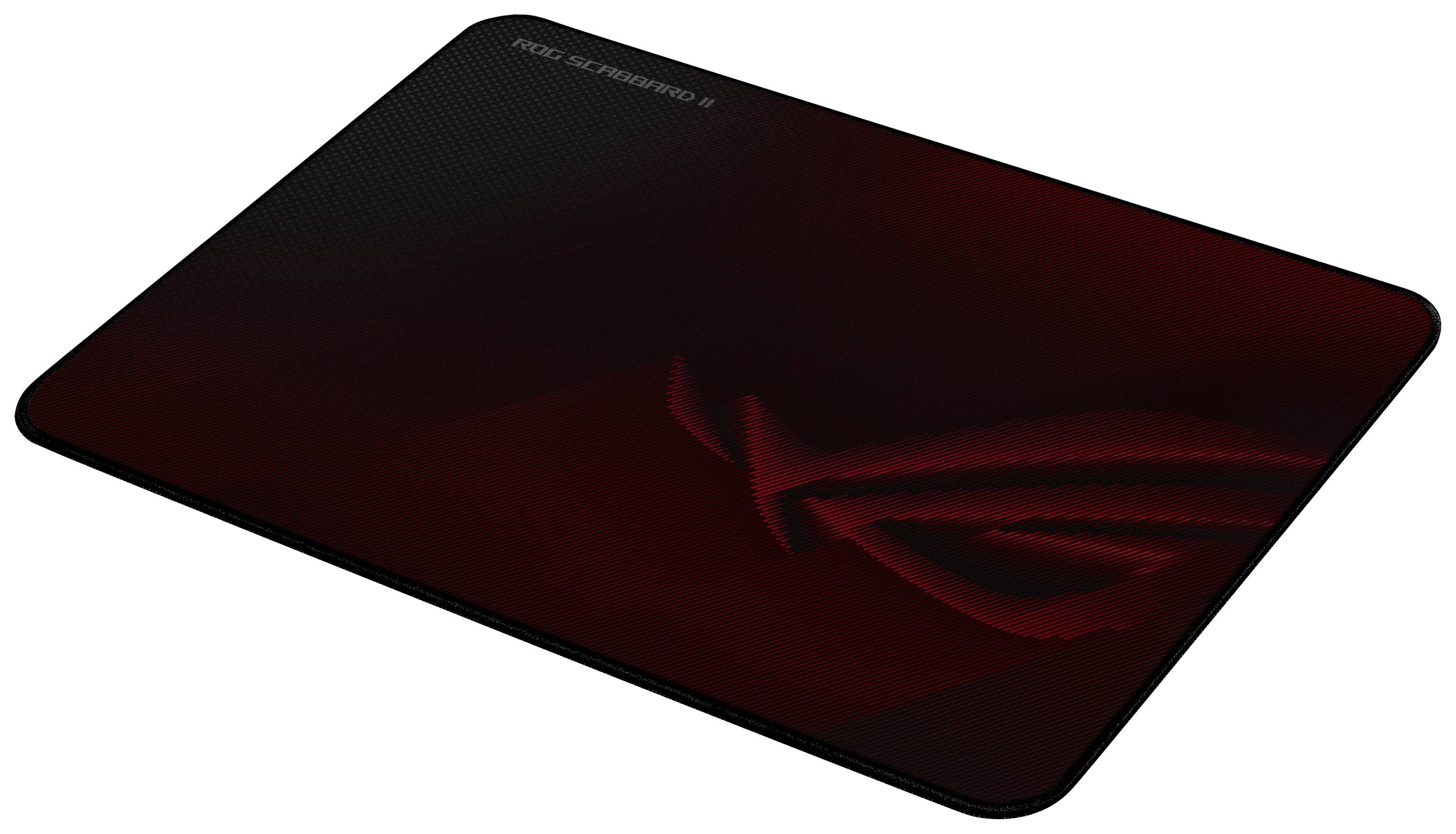 Asus ROG Scabbard II Medium Gaming-Mauspad Rutschfest, Staubgeschützt, Wasserfest (IPX7) Schwarz, Rot