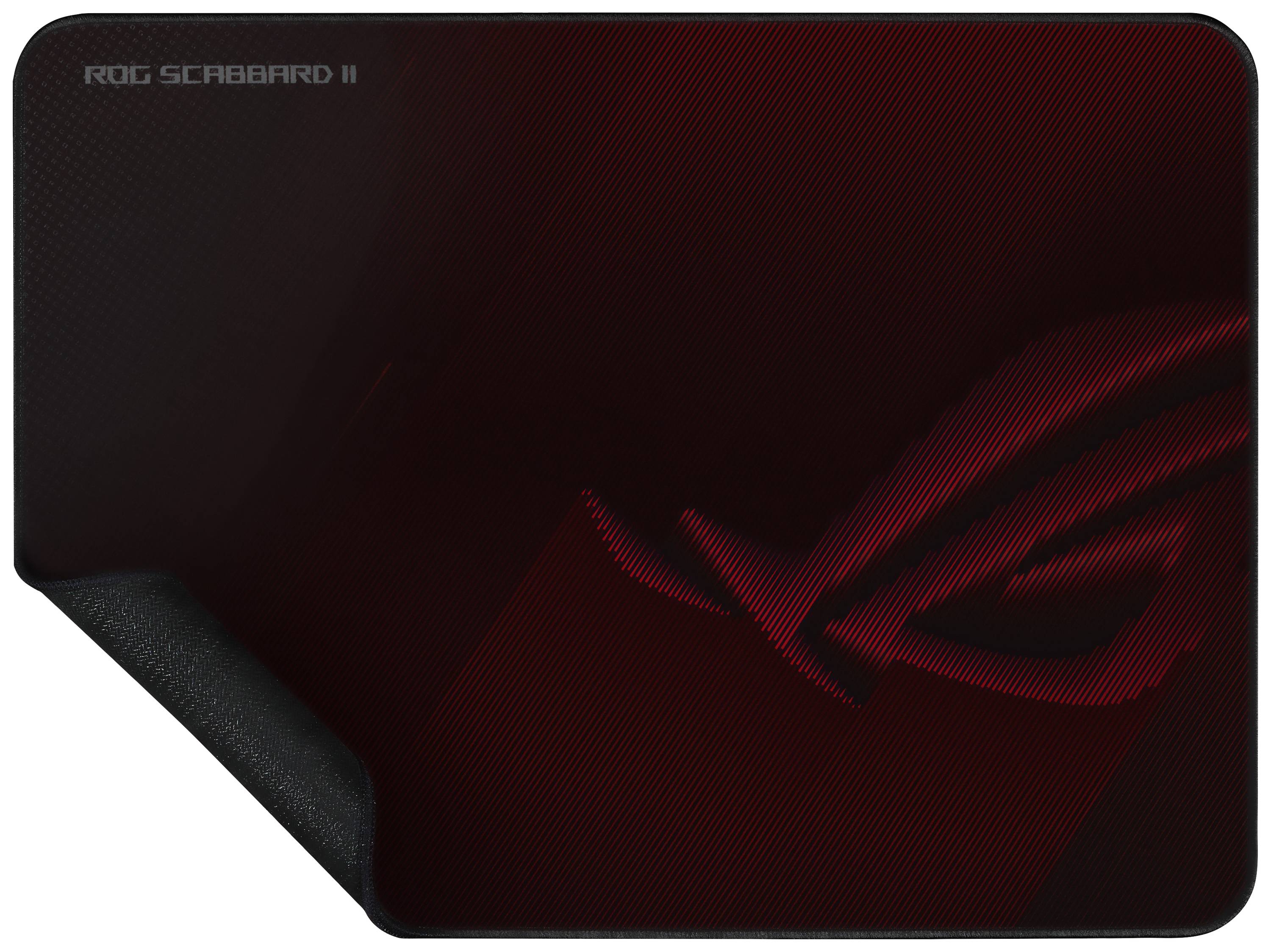 Asus ROG Scabbard II Medium Gaming-Mauspad Rutschfest, Staubgeschützt, Wasserfest (IPX7) Schwarz, Rot