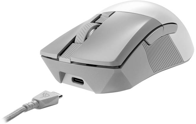 Asus Gladius III Wireless Aimpoint White Gaming-Maus Funk, Bluetooth®, USB Optisch Weiß 6 Tasten 36000 dpi Beleuchtet