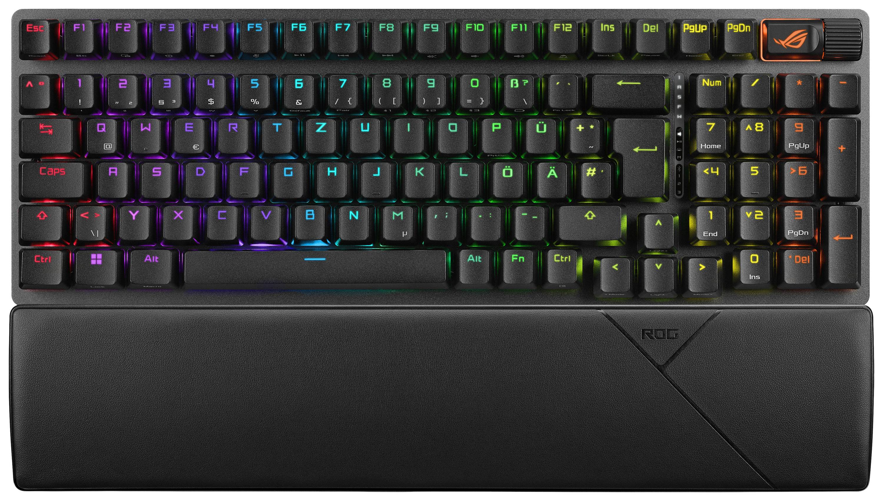 Asus ROG Strix Scope II 96 Wireless Funk, Bluetooth®, USB Gaming-Tastatur Deutsch, QWERTZ Schwarz Beleuchtet, Handballenauflage