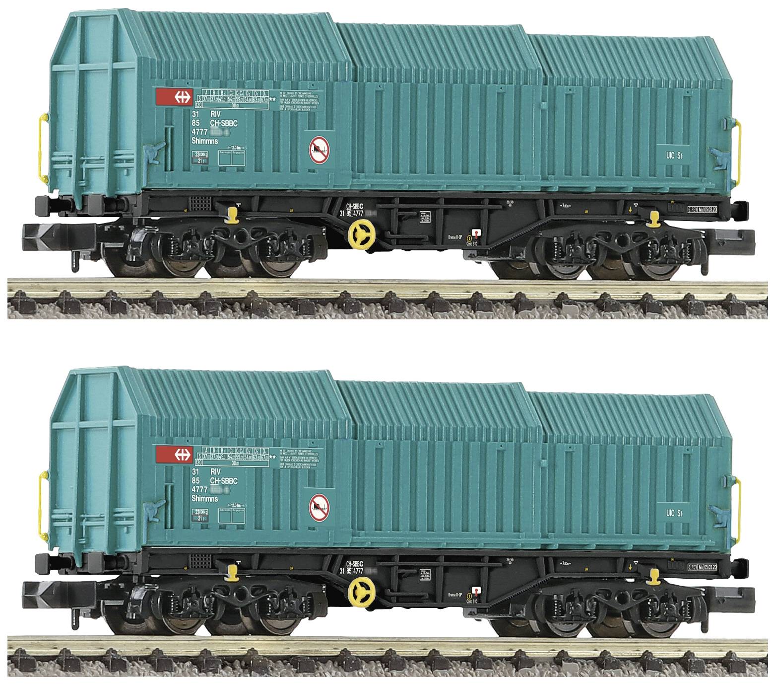 Fleischmann 6660037 N 2er-Set Teleskophaubenwagen der SBB