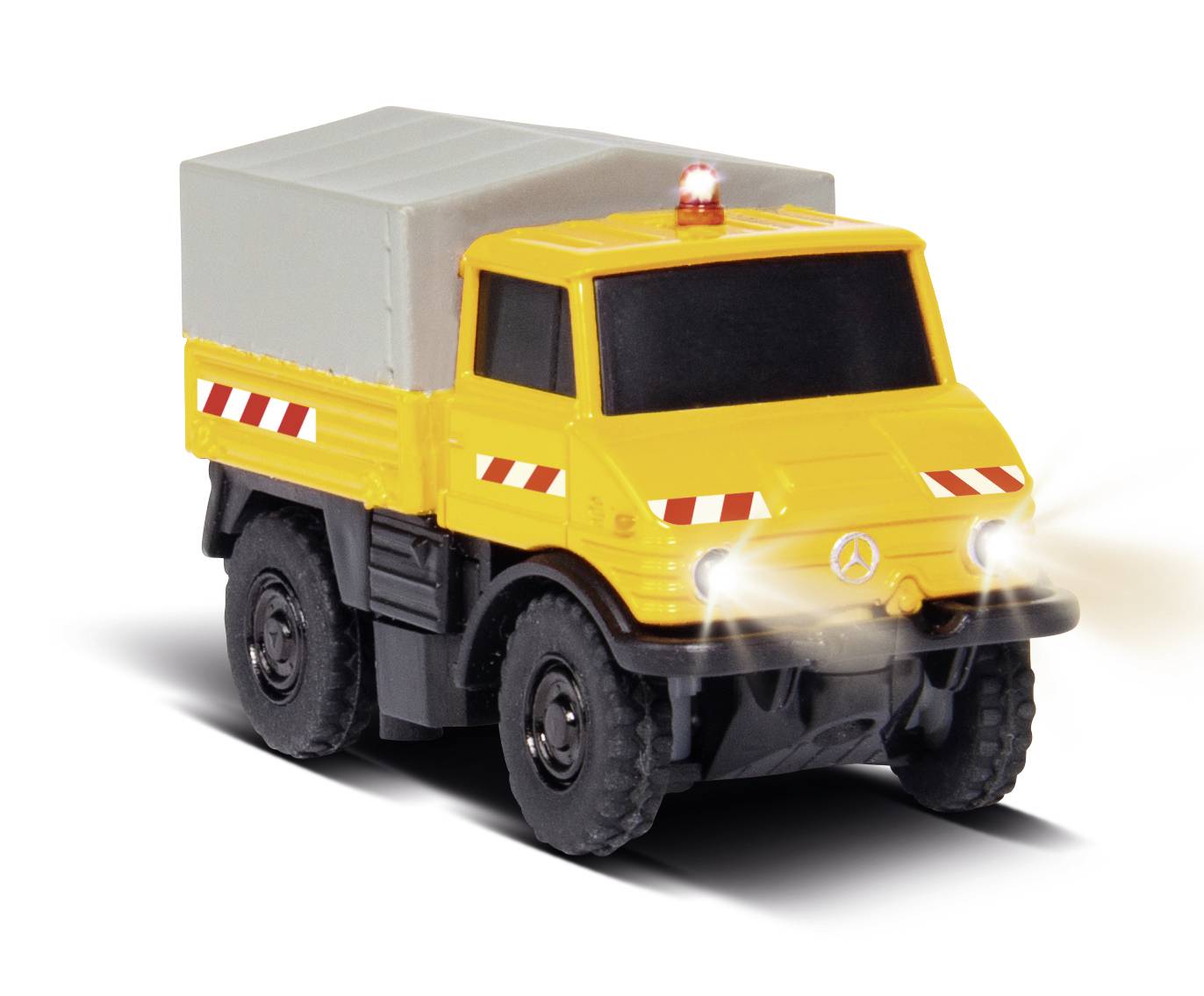Carson Modellsport 500504146 MB Unimog U406 Zweiwegefahrzeug 1:87 RC Modell-LKW Elektro Straßenmodell inkl. Akku, Ladegerät und