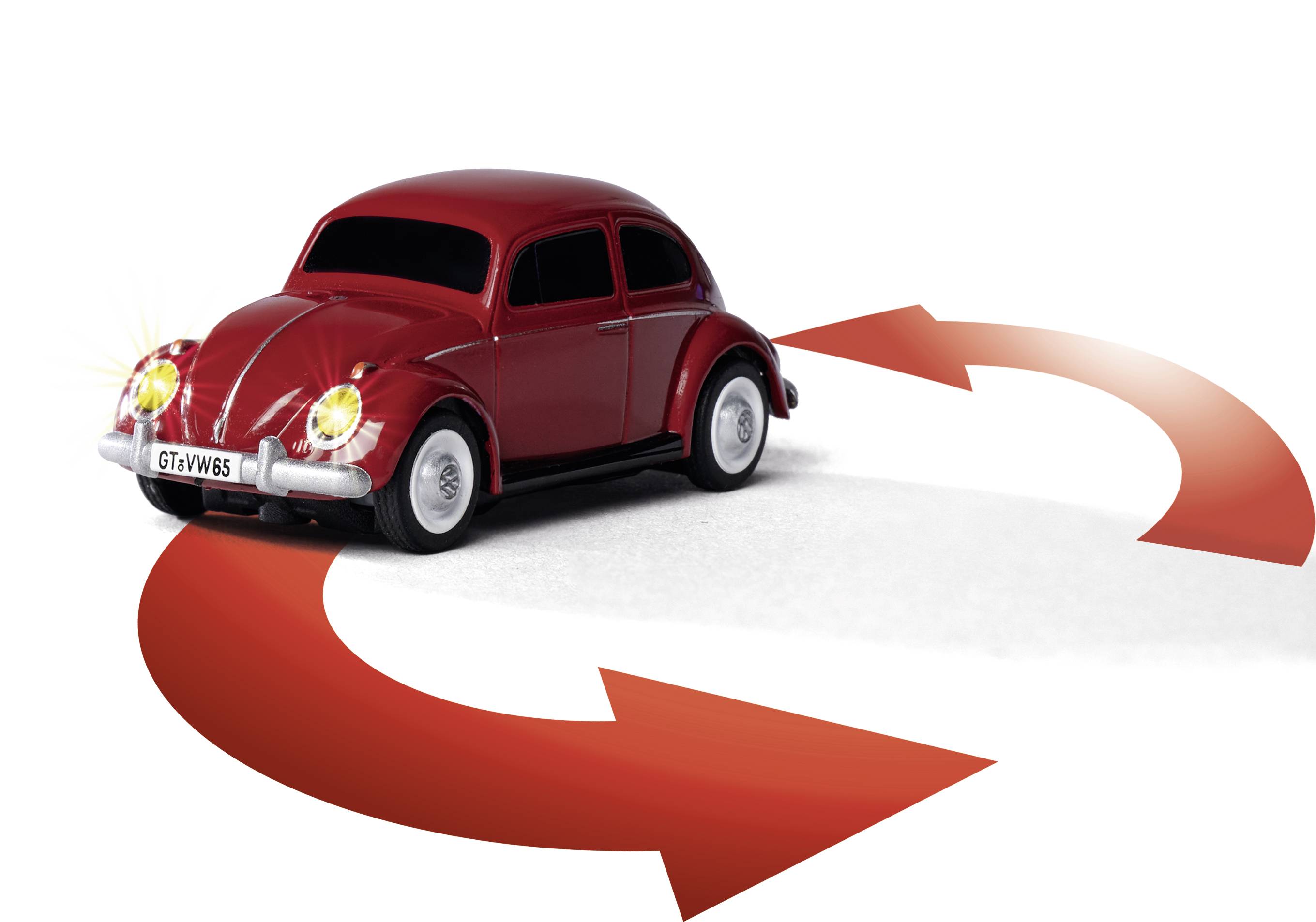 Carson Modellsport 500504147 Volkswagen Beetle 1:87 RC Modellauto Elektro Straßenmodell inkl. Akku, Ladegerät und Senderbatterien