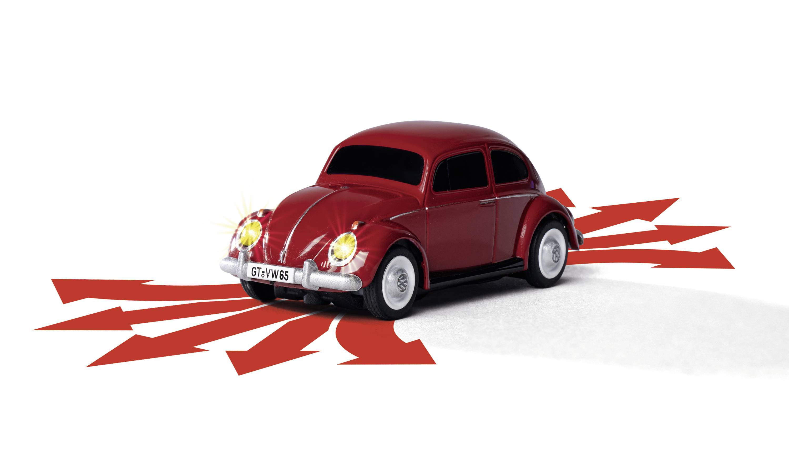 Carson Modellsport 500504147 Volkswagen Beetle 1:87 RC Modellauto Elektro Straßenmodell inkl. Akku, Ladegerät und Senderbatterien