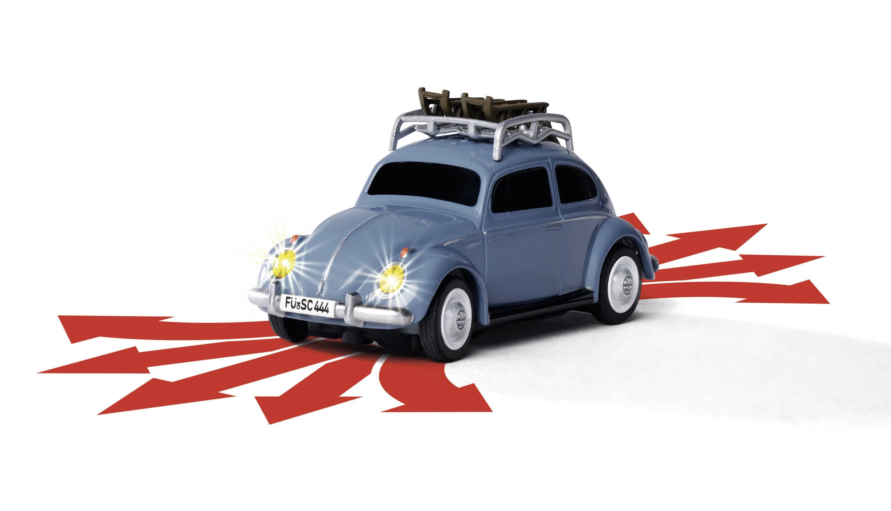 Carson Modellsport 500504149 VW Käfer Wintersport 1:87 RC Modellauto Elektro Straßenmodell