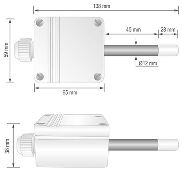 B + B Thermo-Technik 0551 3110 Außenfühler -40 bis +125°C 0 bis 100% rF