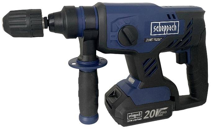 Scheppach BCRH170-20ProS SDS-Plus, Schnellspannbohrfutter-Akku-Bohrhammer 20V 2Ah Li-Ion