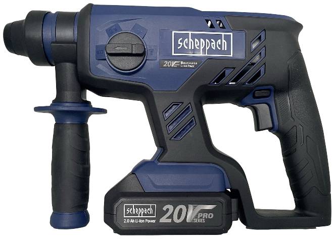 Scheppach BCRH170-20ProS SDS-Plus, Schnellspannbohrfutter-Akku-Bohrhammer 20V 2Ah Li-Ion