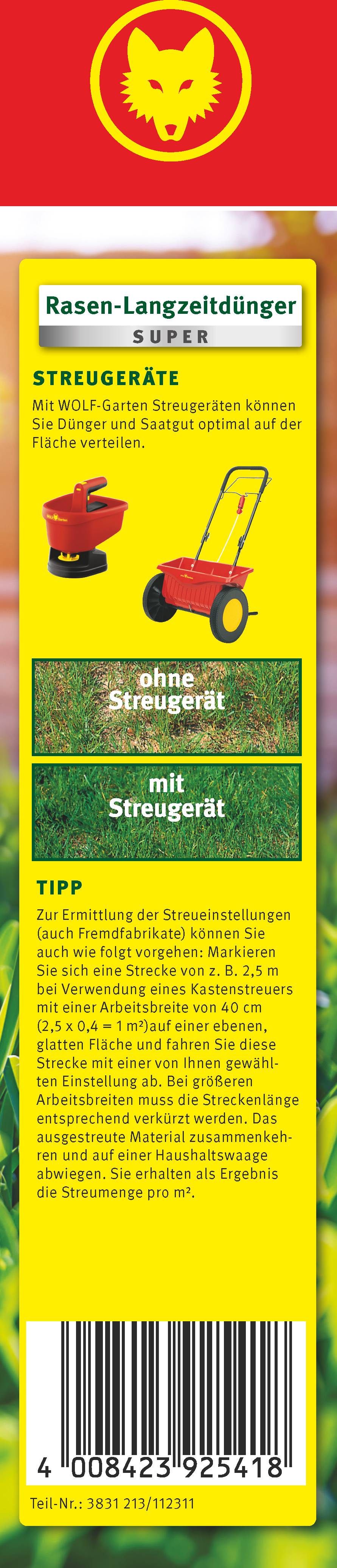 WOLF-Garten 3831025 R-LD 100 Rasen-Langzeitdünger - 100 qm 1St.