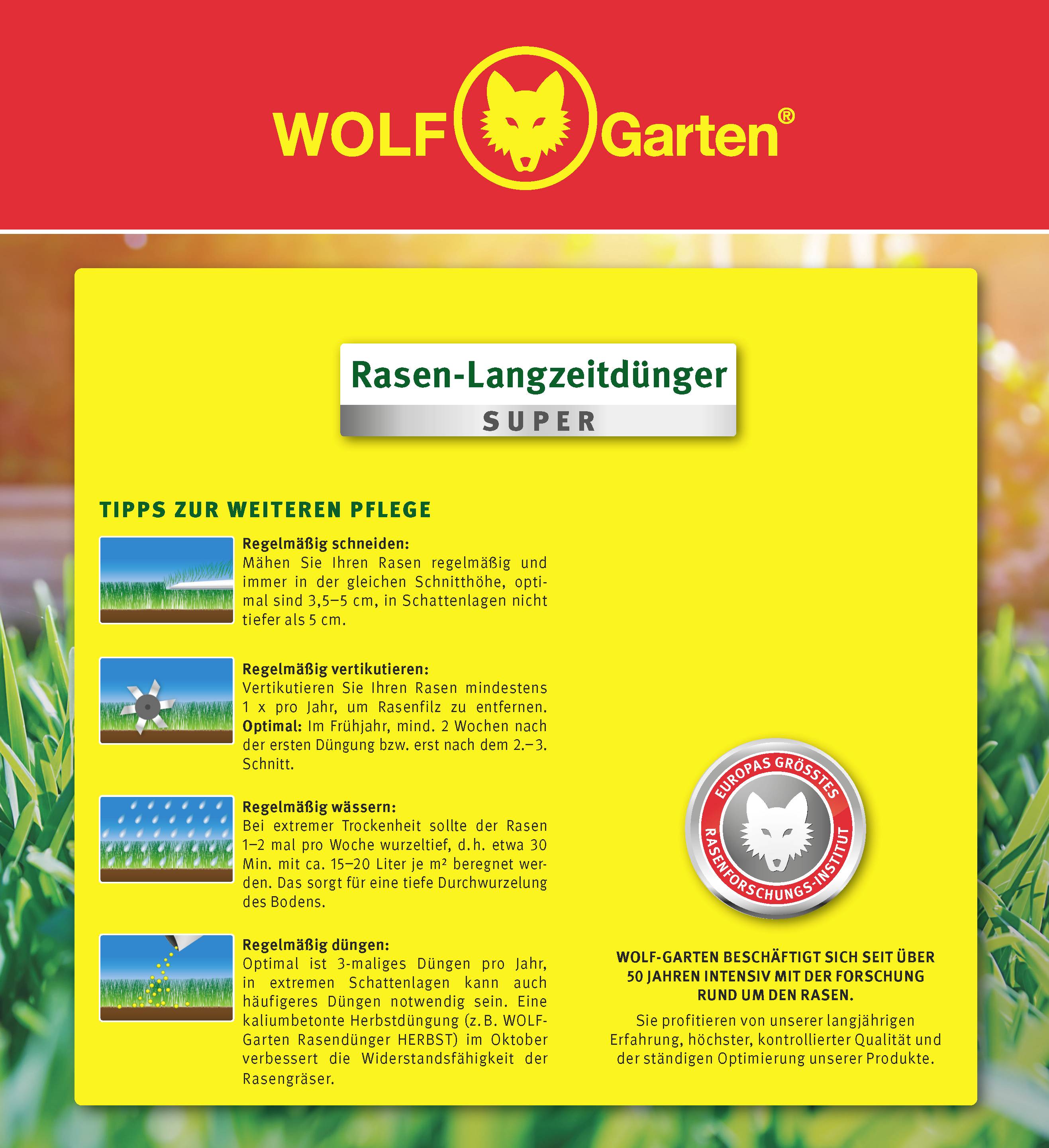 WOLF-Garten 3831035 R-LD 250 Rasen-Langzeitdünger - 250 qm 1St.