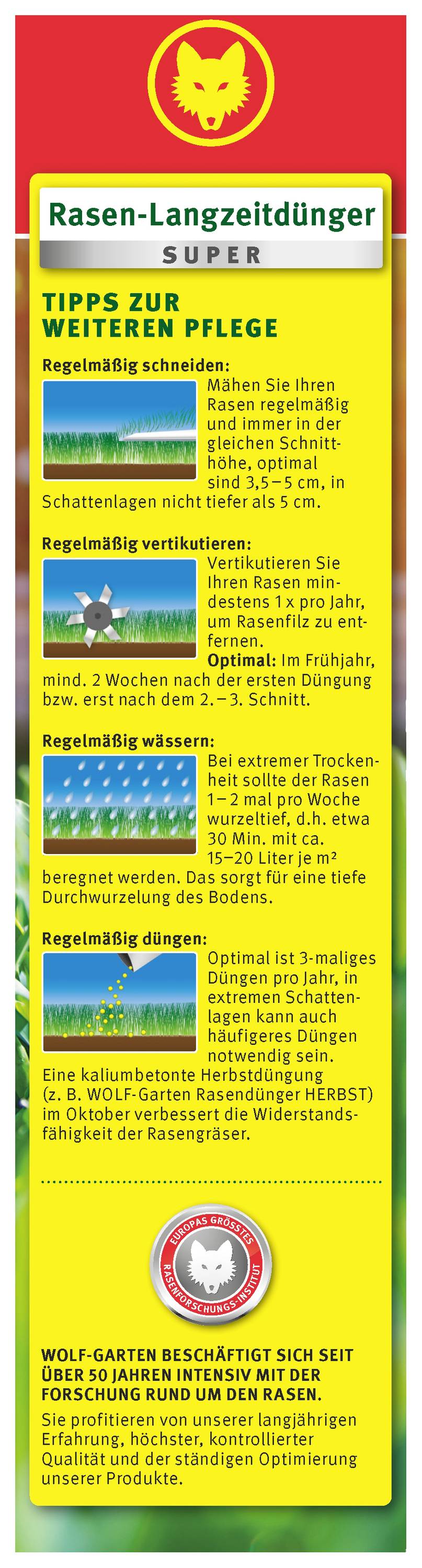 WOLF-Garten 3831015 R-LD 50 Rasen-Langzeitdünger - 50 qm 1St.