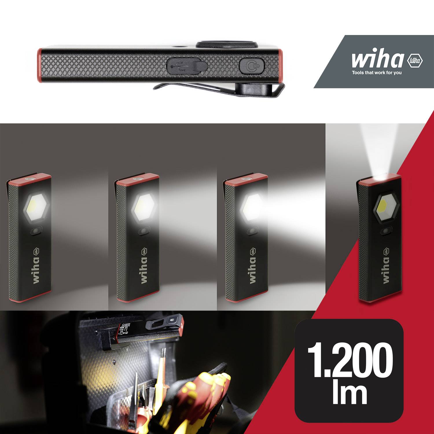 Wiha LED Handlampe SB490HL01 1200 lm 45699