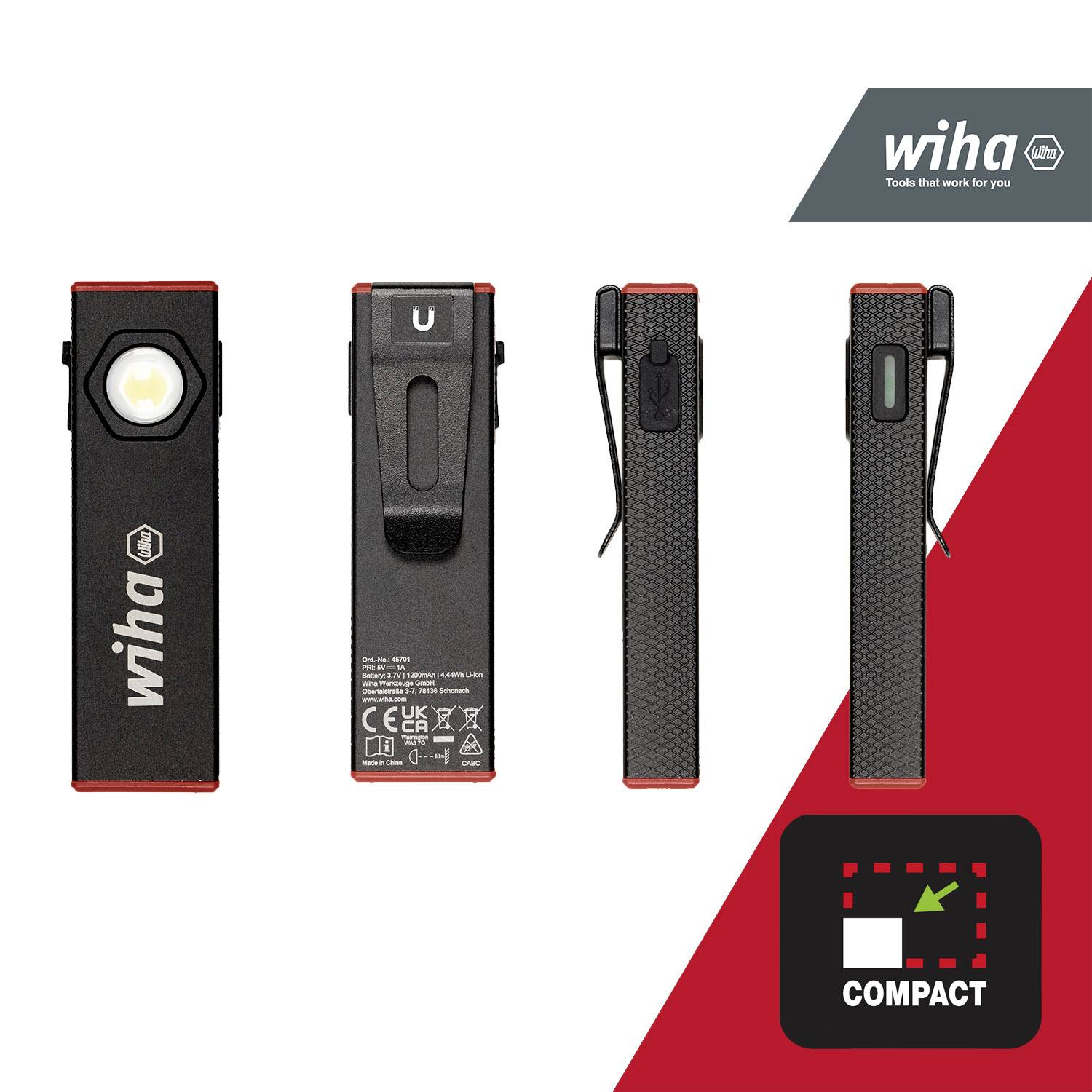 Wiha Handlampe SB490PL01 800lm 45701