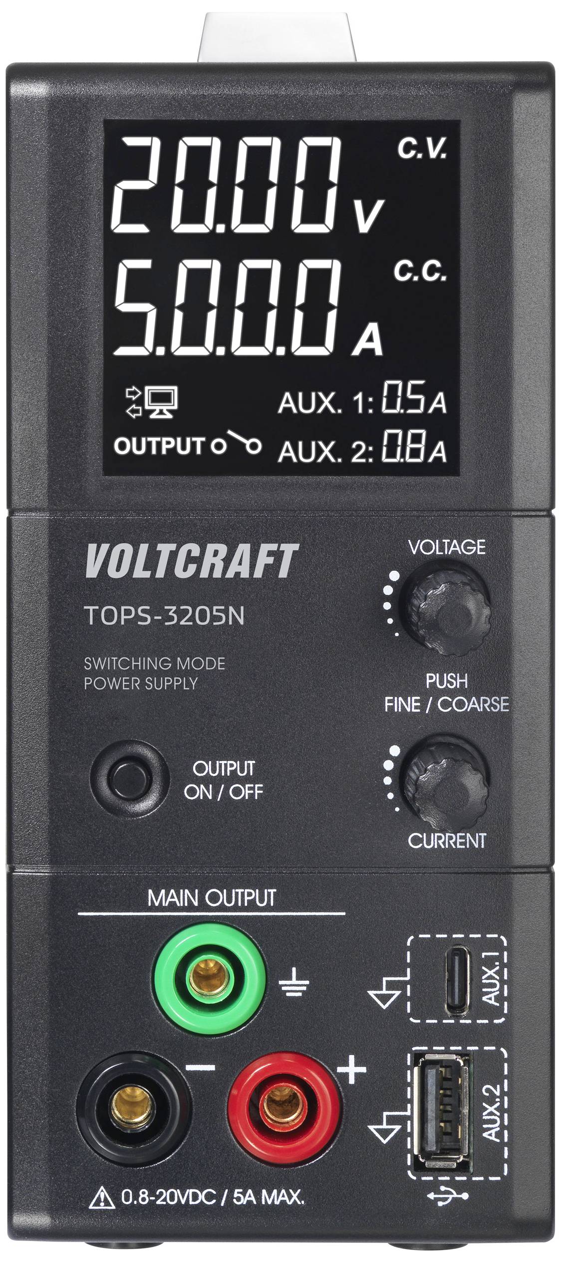 VOLTCRAFT TOPS-3205N Labornetzgerät, einstellbar 0.8 - 20 V/DC 0.1 - 5A 100W lüfterlos Anzahl Ausgänge 3 x