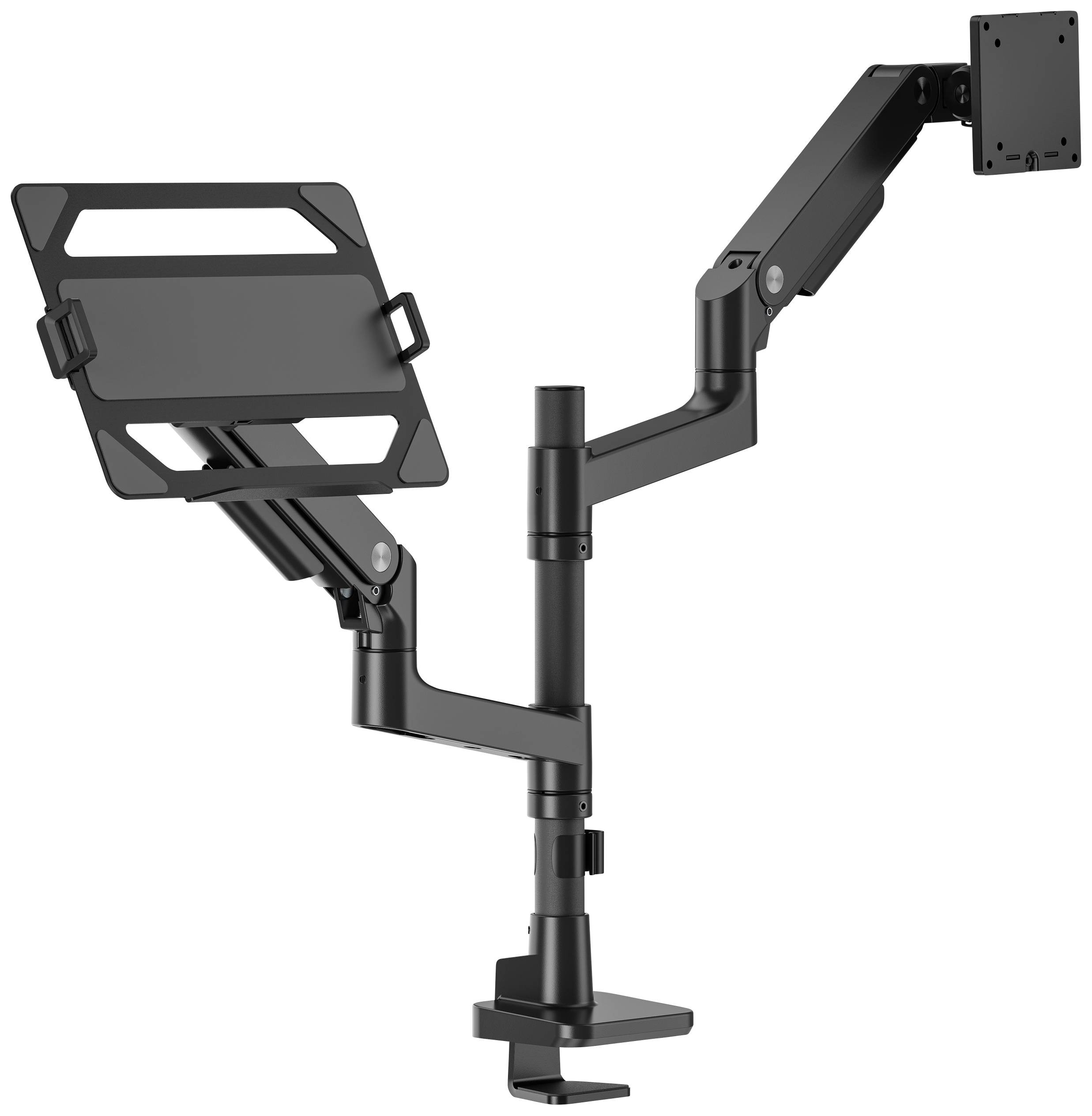 SpeaKa Professional SP-MM-1000 1fach Monitor-Standfuß 43,2cm (17") - 124,5cm (49") Schwarz Notebook-Ablage, Neigbar+Schwenkbar