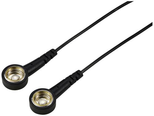 TRU COMPONENTS TC-12358916 ESD-Erdungskabel Schwarz 3.6 m Druckknopf 10 mm, Druckknopf 10 mm